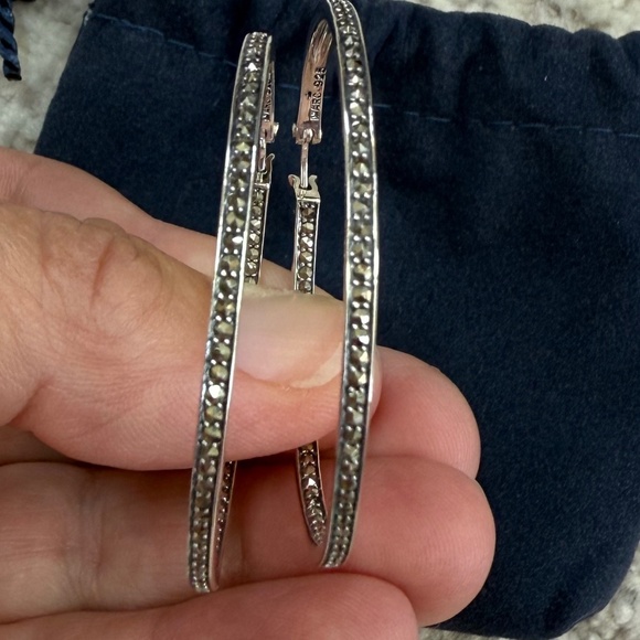 *NIB* Artisan Crafted by Robert Manse CZ Sterling Silver Hoop Earrings - Picture 15 of 15